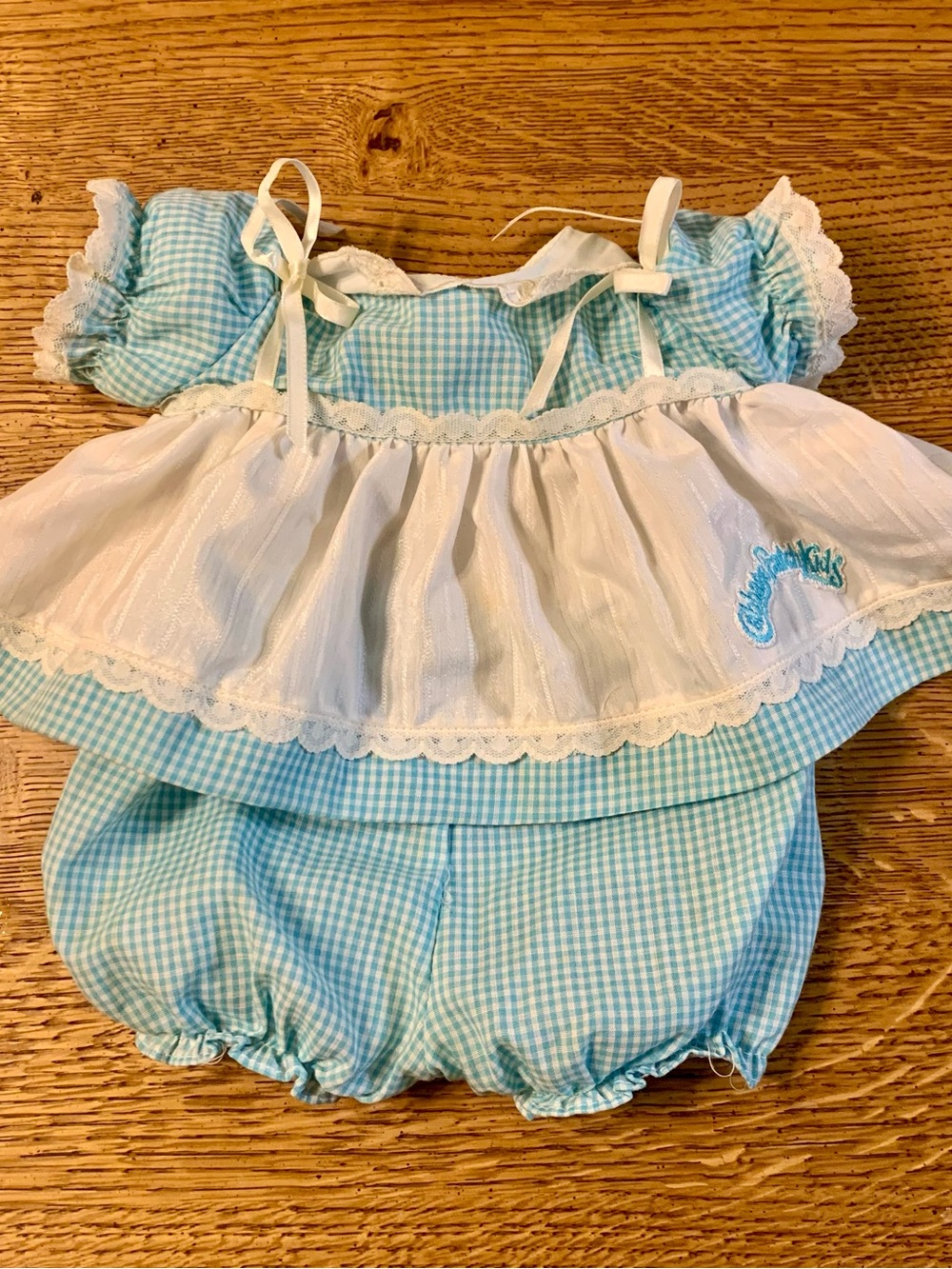 Vintage Cabbage Patch Kids Doll Blue Country Dress And Bloomers